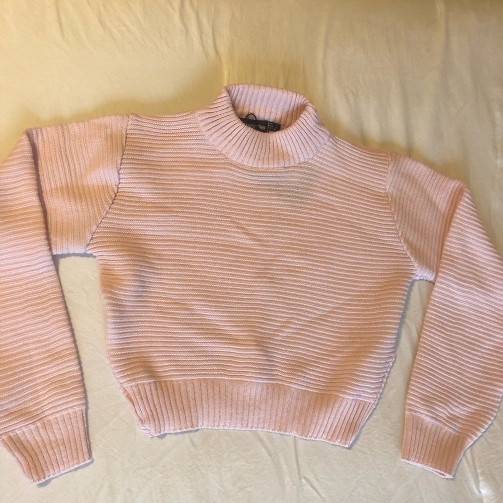 Mock Neck Cropped Sweater